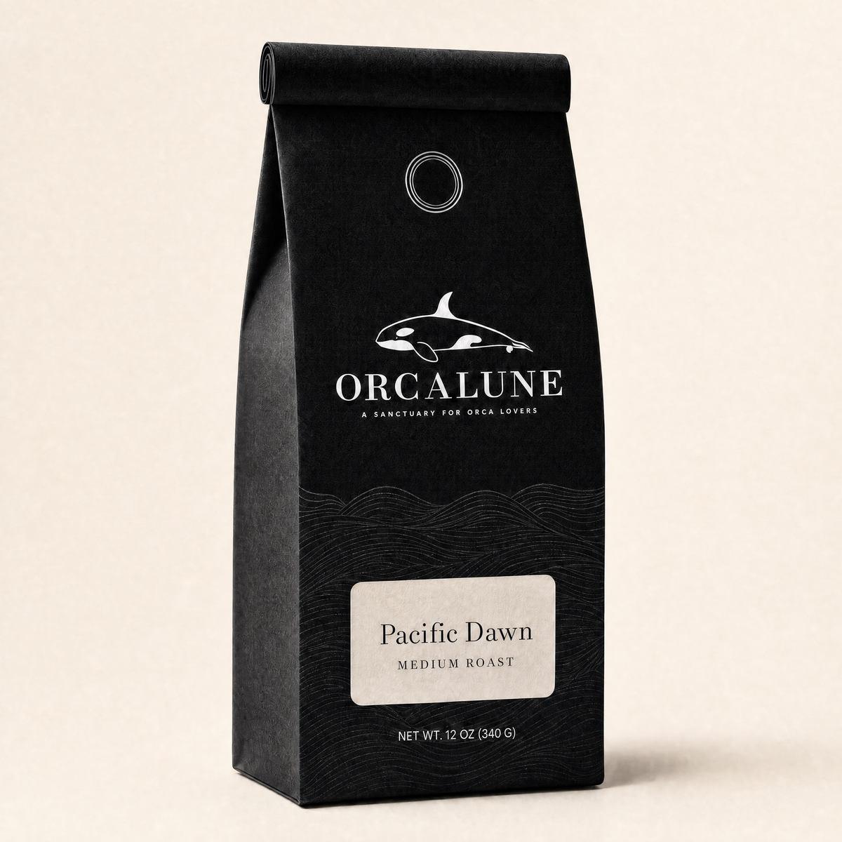 Pacific Dawn medium roast coffee bag by OrcaLune